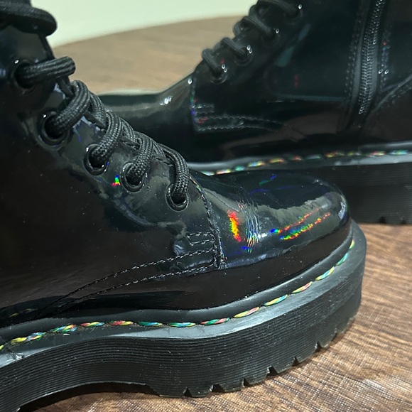 Dr. Martens Jadon Hi Rainbow Holographic Patent Platform Boots - RARE - Picture 6 of 16